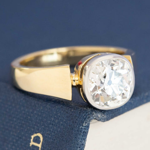 1.94ct Old Mine Cut Diamond Bezel Solitaire, GIA