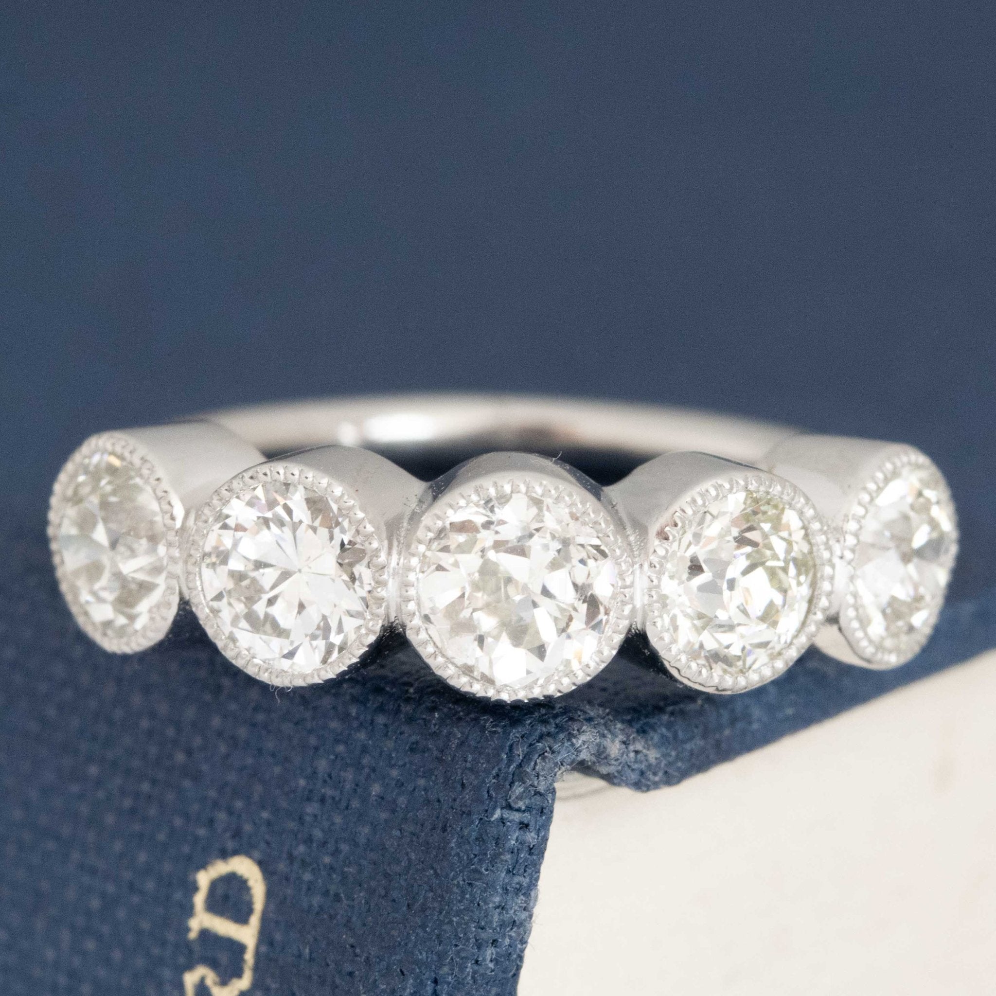 1.91ctw Old European Cut Diamond 5-Stone Bezel Band