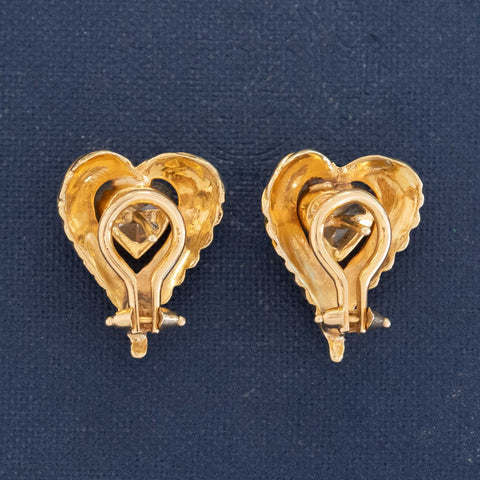 1.94ctw Vintage Diamond Heart Earrings