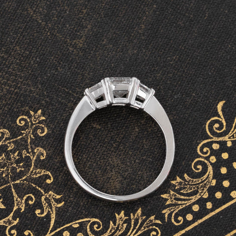 1.95ctw Emerald Cut Diamond Trilogy Ring