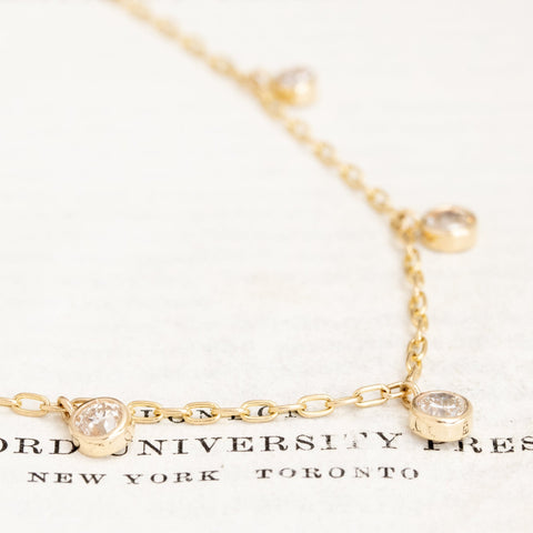 1.96ctw Old European Cut Diamond Bezel Station Necklace