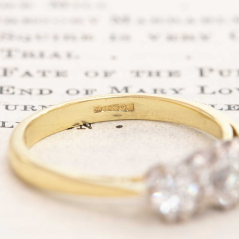 1.97ctw Antique Old European Cut Diamond Trilogy Ring, English