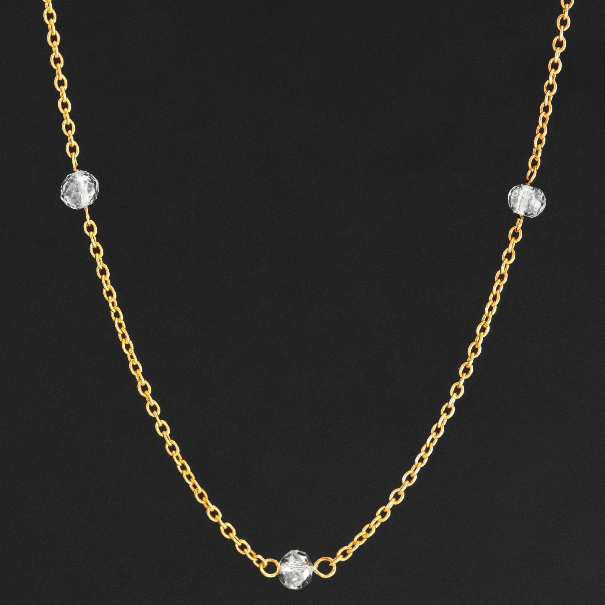 1.98ctw Diamond Bead Station Necklace