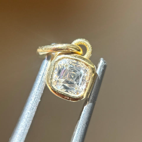 .19ct Cushion Cut Diamond Bezel Charm/Pendant