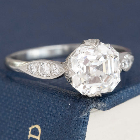 2.01ct Asscher Cut Diamond Solitaire, GIA G SI1
