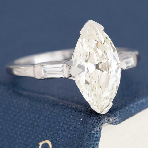 2.08ct Marquise Cut Diamond Solitaire, GIA M VS1