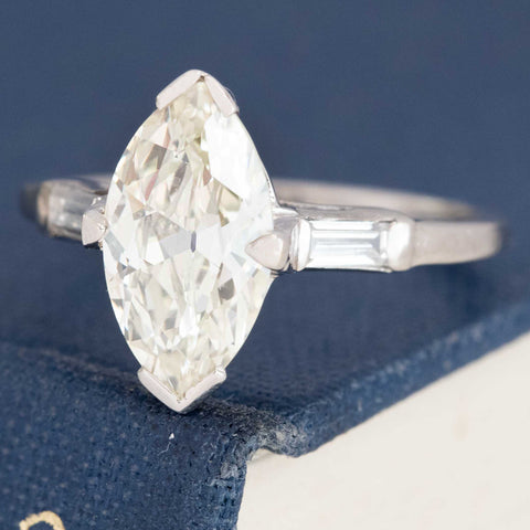 2.08ct Marquise Cut Diamond Solitaire, GIA M VS1