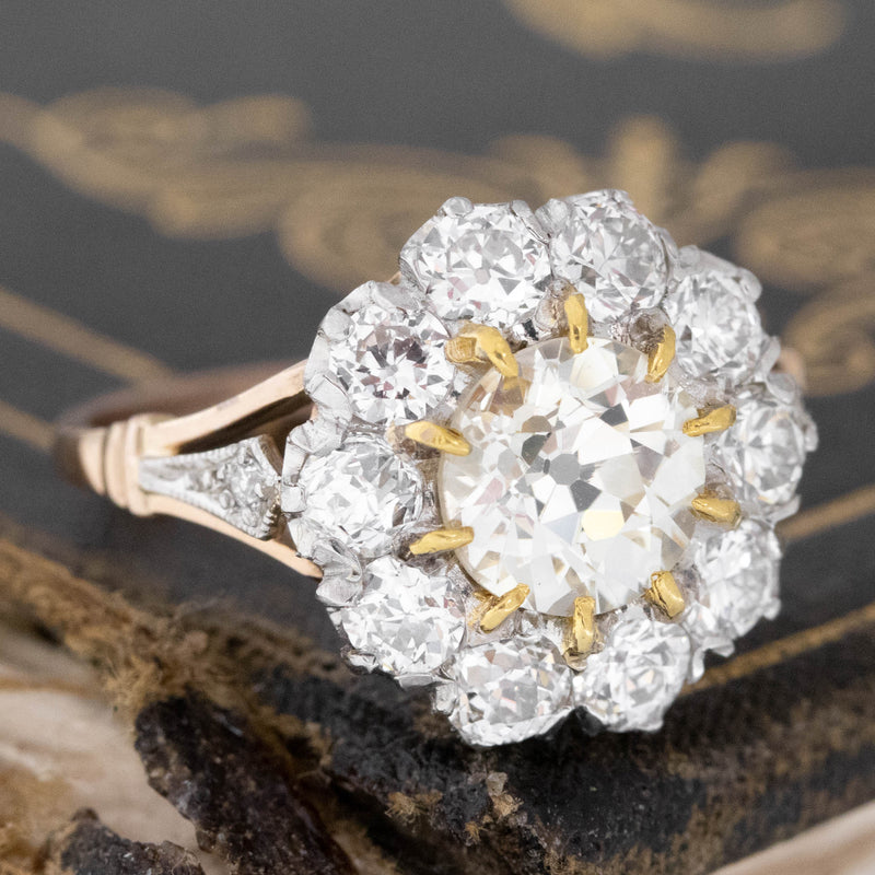 Men's 10K White Gold Flower Cluster Genuine Diamond Ring 0.60ct-13 -  Walmart.com