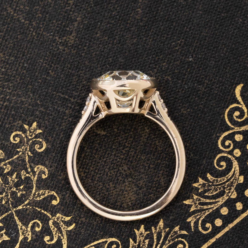 Old European Cut Vintage Ring 2.1 CTW Round OEC Colorless Moissanite Ring  Engagement Ring Milgarain Setting Antique Ring 18KT Gold -  Canada
