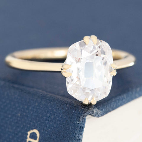 2.00ct Elongated Cushion Cut Diamond Solitaire, GIA J SI1