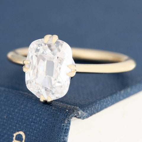 2.00ct Elongated Cushion Cut Diamond Solitaire, GIA J SI1