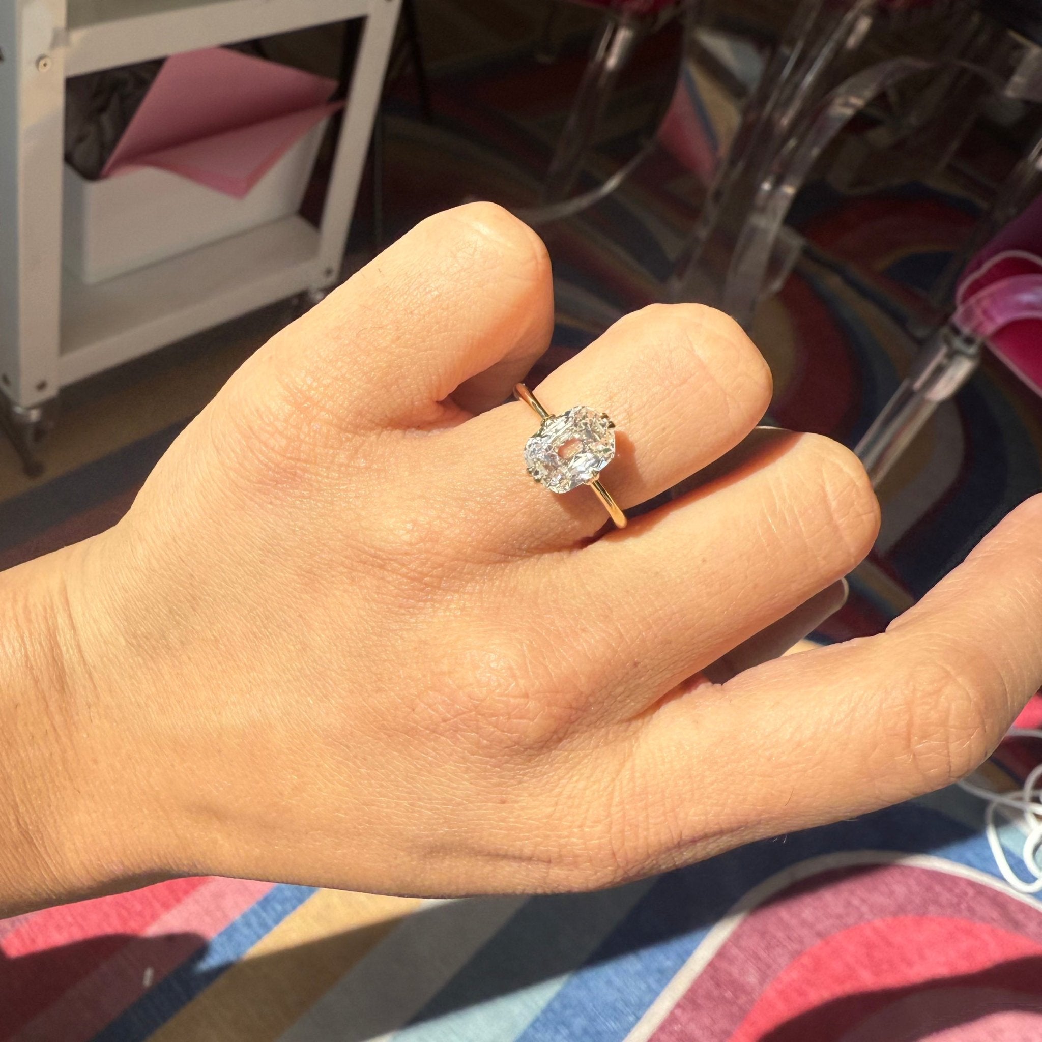 2.00ct Elongated Cushion Cut Diamond Solitaire, GIA J SI1