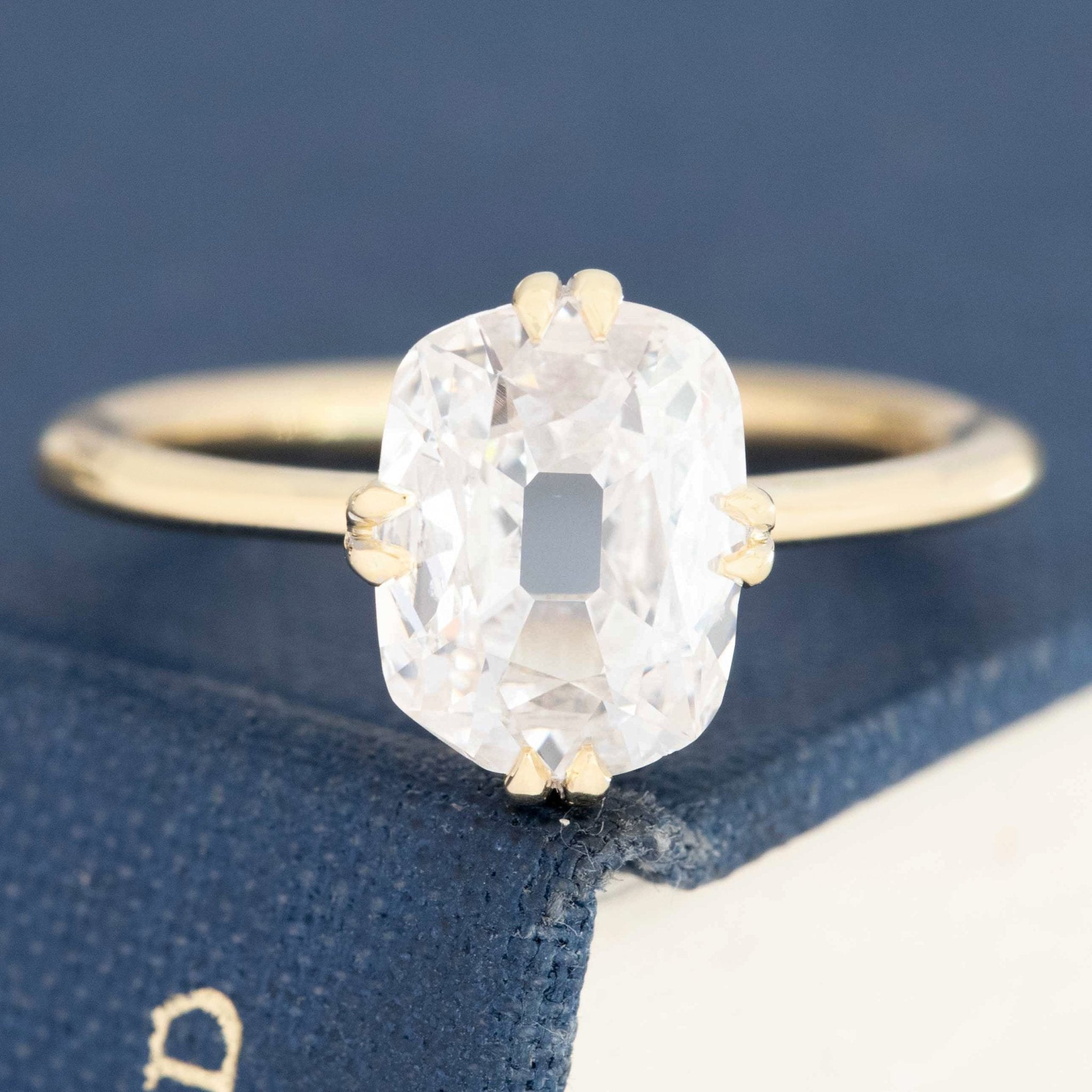 2.00ct Elongated Cushion Cut Diamond Solitaire, GIA J SI1