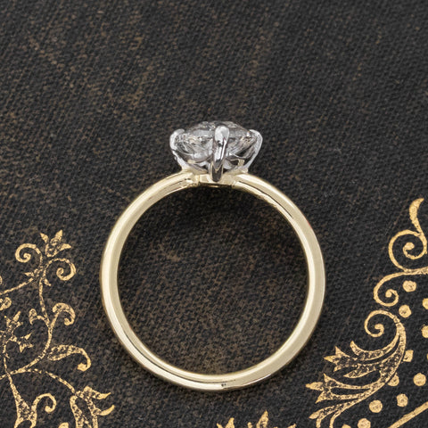 2.00ct Elongated Old Mine Cut Diamond Solitaire, GIA K SI1