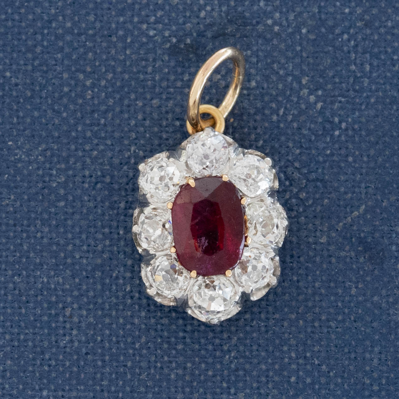 2.00ctw Antique Diamond & Tourmaline Cluster Pendant