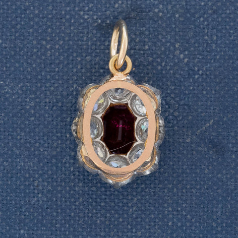 2.00ctw Antique Diamond & Tourmaline Cluster Pendant
