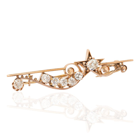2.00ctw Antique Halley's Comet Brooch