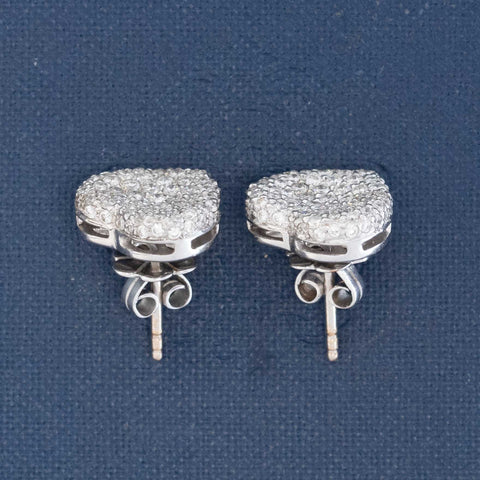 2.00ctw Diamond Pave Heart Stud Earrings