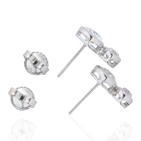 2.00ctw (est) Antique Old European Cut Diamond Double Drop Bezel Earrings