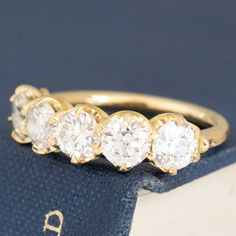 2.00ctw Old European Cut Diamond 5-Stone Band