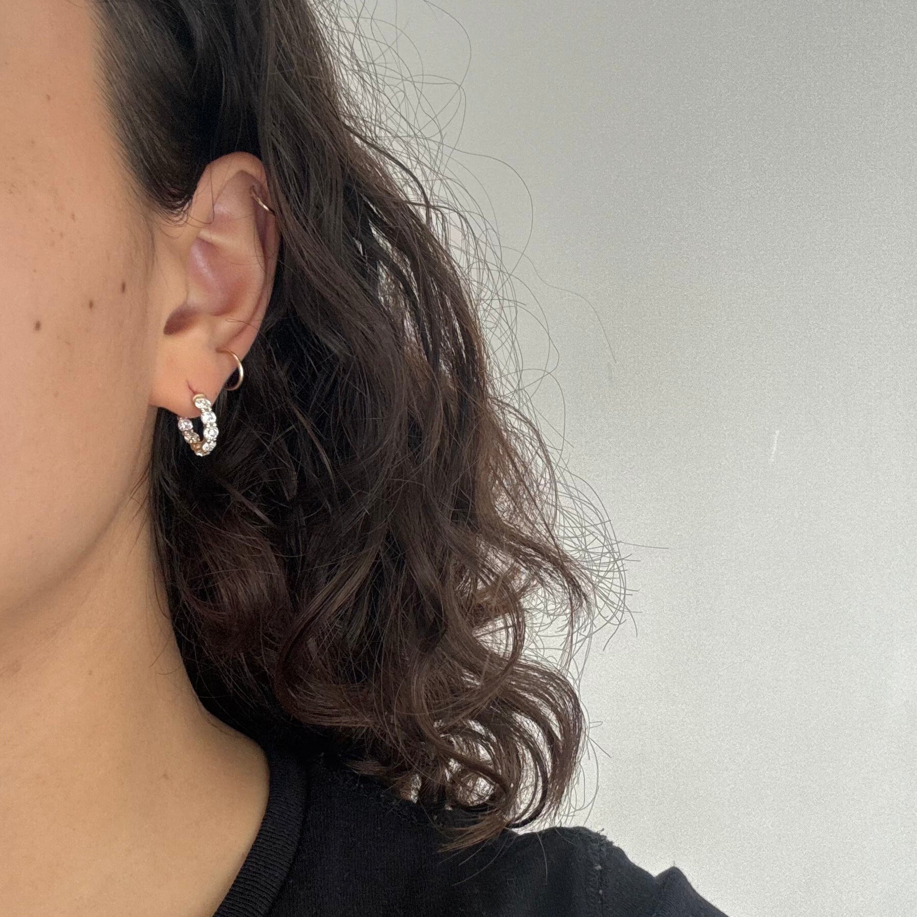 2.00ctw Old European Cut Diamond Inside Out Hoop Earrings