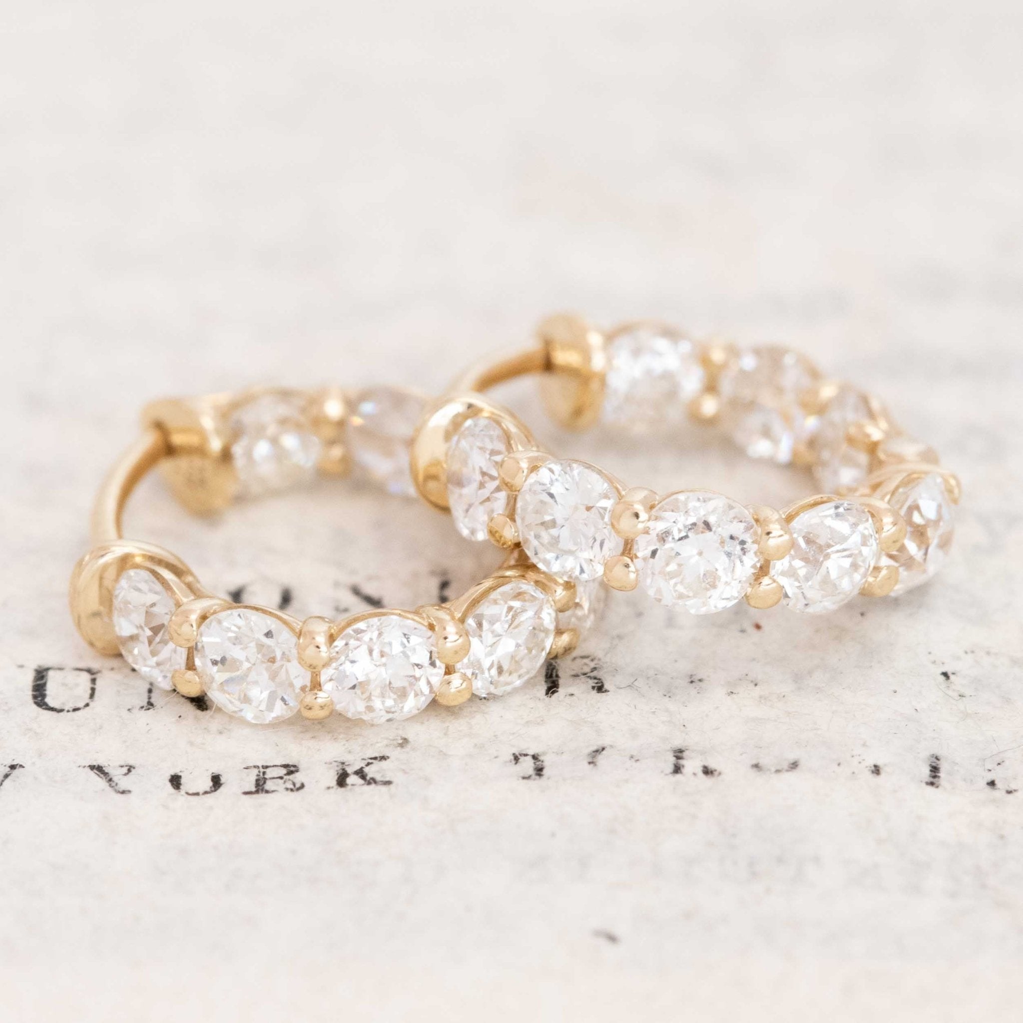 2.00ctw Old European Cut Diamond Inside Out Hoop Earrings