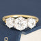 2.00ctw Old European Cut Diamond Trilogy Ring, GIA