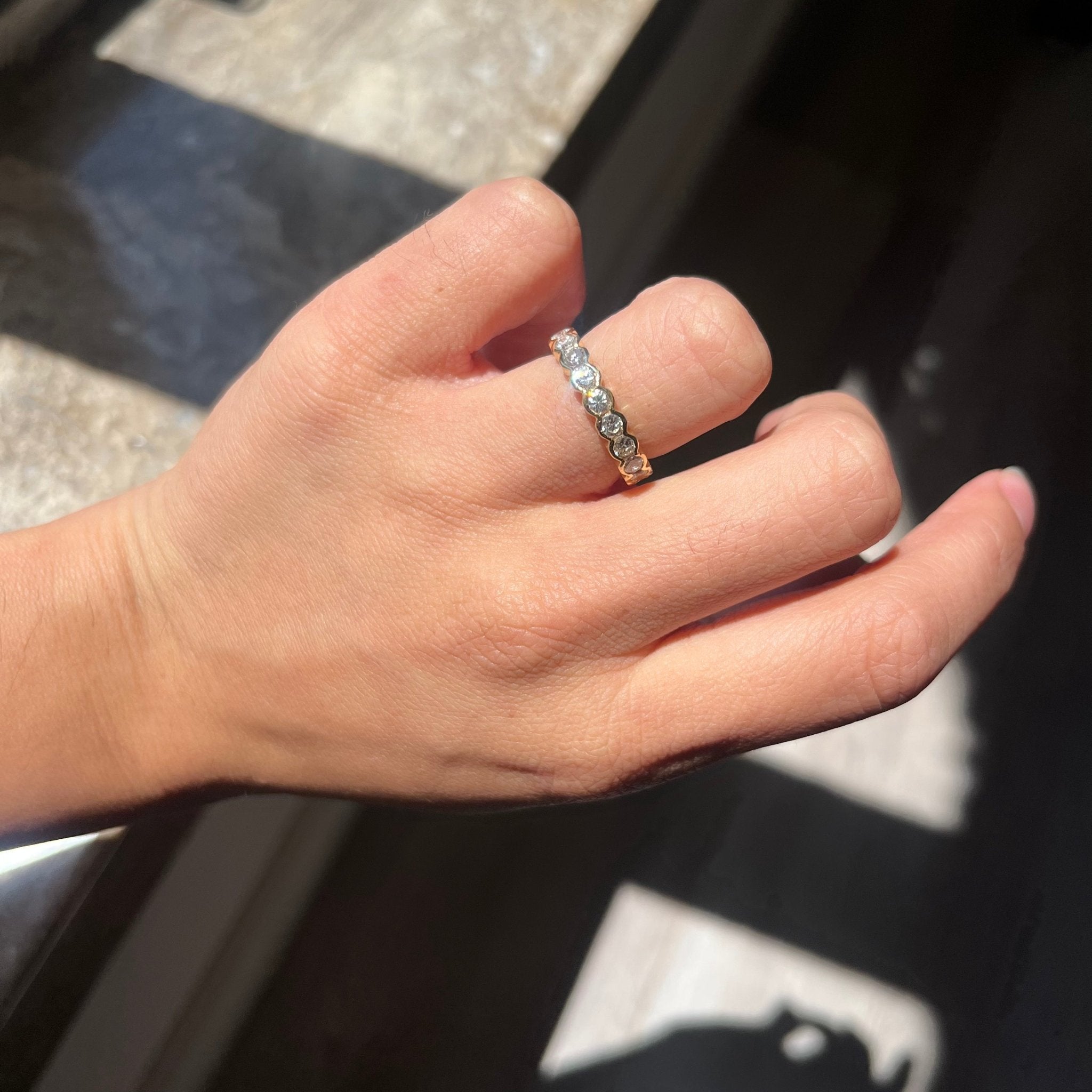 2.00ctw Round Brilliant Cut Diamond Half-Bezel Eternity Band