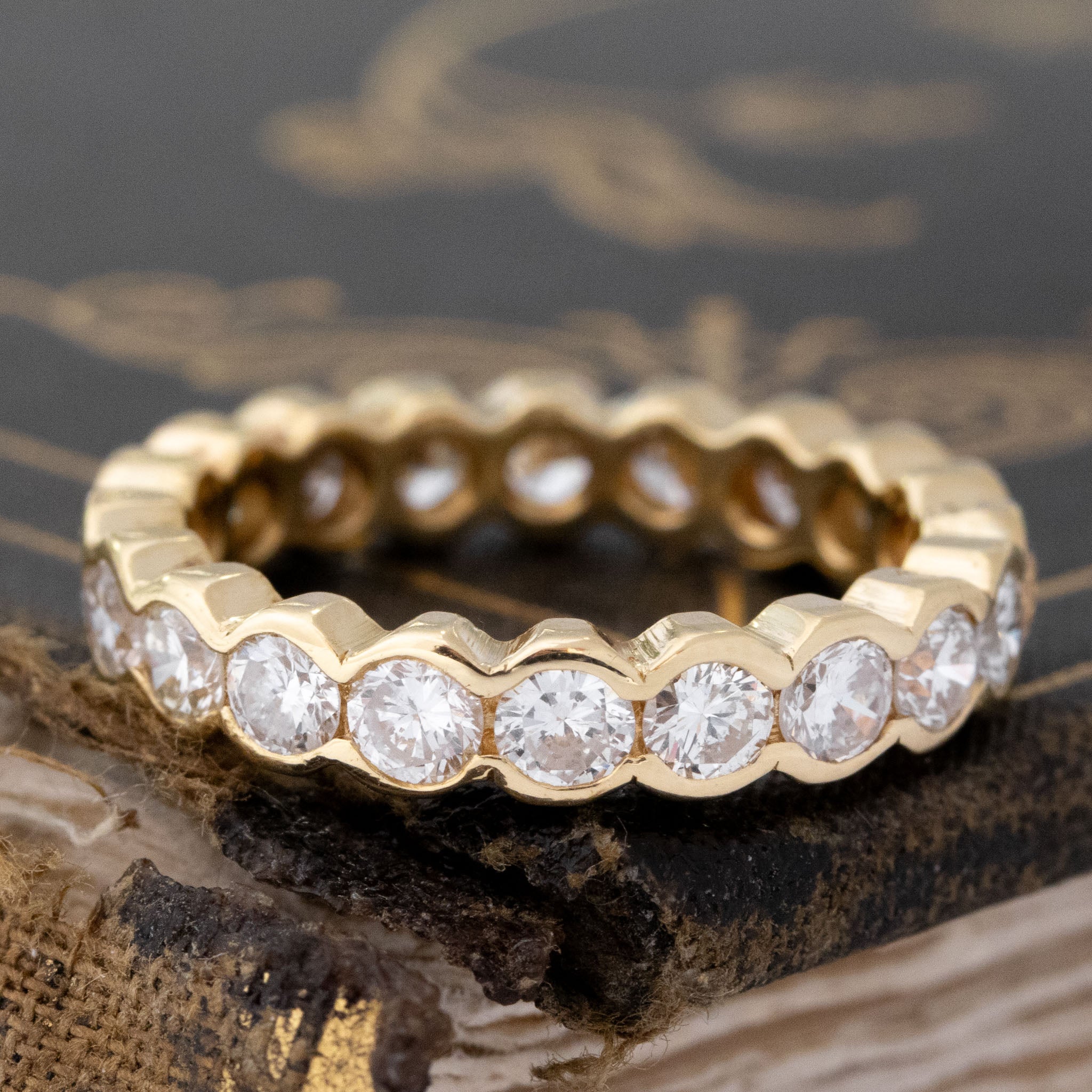 2.00ctw Round Brilliant Cut Diamond Half-Bezel Eternity Band