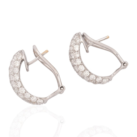 2.00ctw Round Brilliant Cut Diamond Pave Huggie Earrings