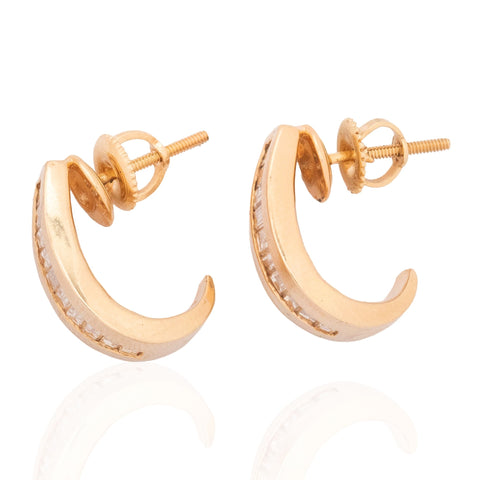 2.00ctw Vintage Baguette Cut Diamond Half Hoop Earrings