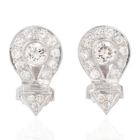 2.00ctw Vintage Diamond Arrow Drop Earrings