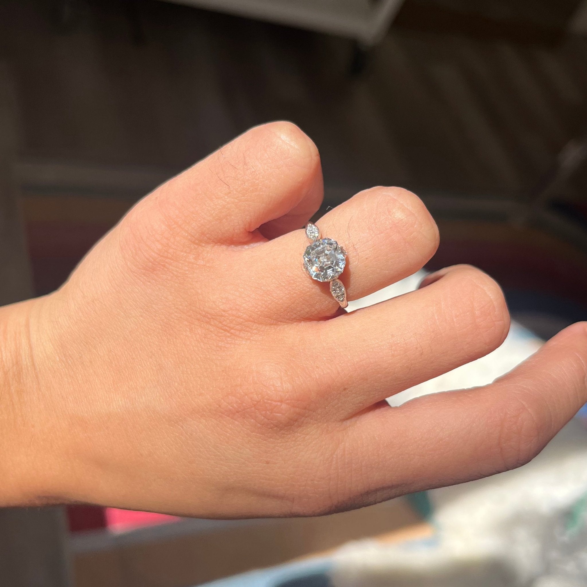 2.01ct Asscher Cut Diamond Solitaire, GIA G SI1
