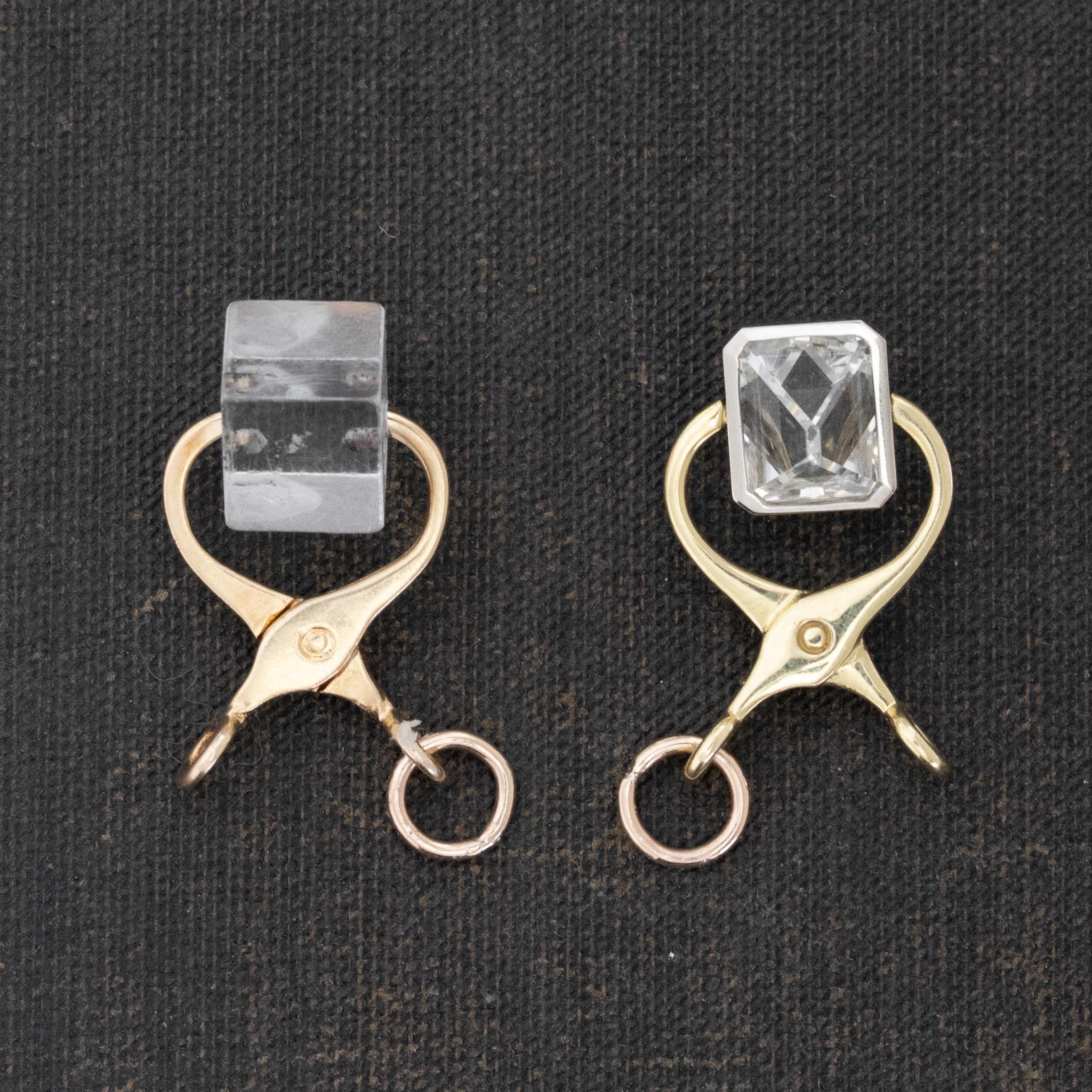 2.01ct Octahedron Diamond Ice Tong Pendant , GIA I SI1