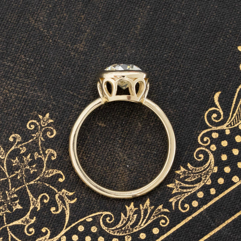 2.01ct Old Mine Cut Diamond Bezel Solitaire, GIA U-V VS1