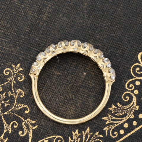 2.01ctw Old Mine Cut Diamond 9-Stone Half-Hoop Band