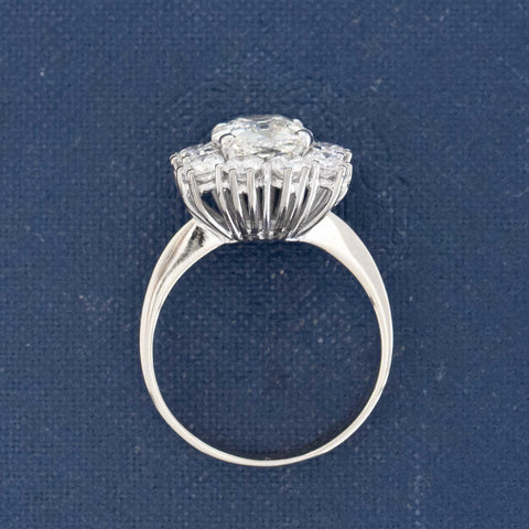 2.02ct Cushion Cut Diamond Cluster Ring, GIA L SI1