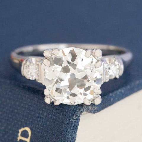 2.02 ct old European-cut diamond ring platinum