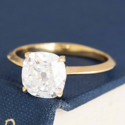 2.02ct Old Mine Cut Diamond Solitaire, GIA K SI1