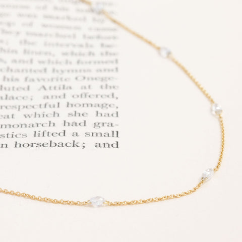 2.02ctw Briolette Diamond Station Necklace