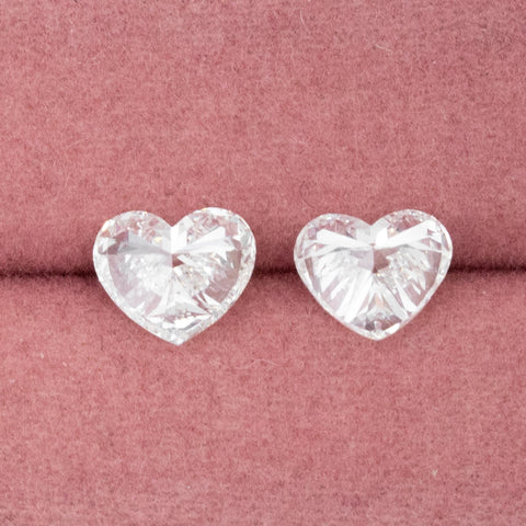 2.02ctw Heart Cut Diamond Matched Pair, GIA F VS