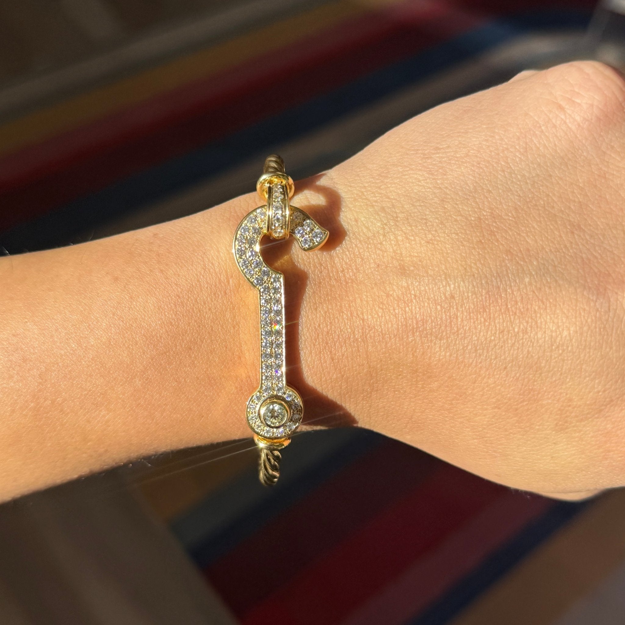 2.02ctw Vintage Diamond Hook Bangle, by Fujii