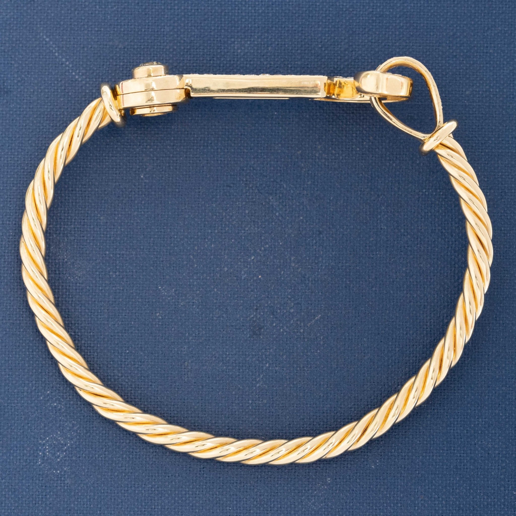 2.02ctw Vintage Diamond Hook Bangle, by Fujii