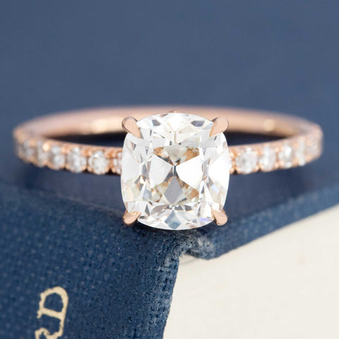 2.03ct August Vintage Cushion Cut Diamond Ring AGS
