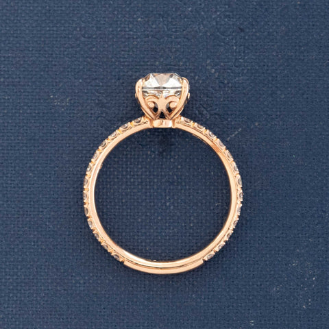 2.03ct August Vintage Cushion Cut Diamond Ring AGS