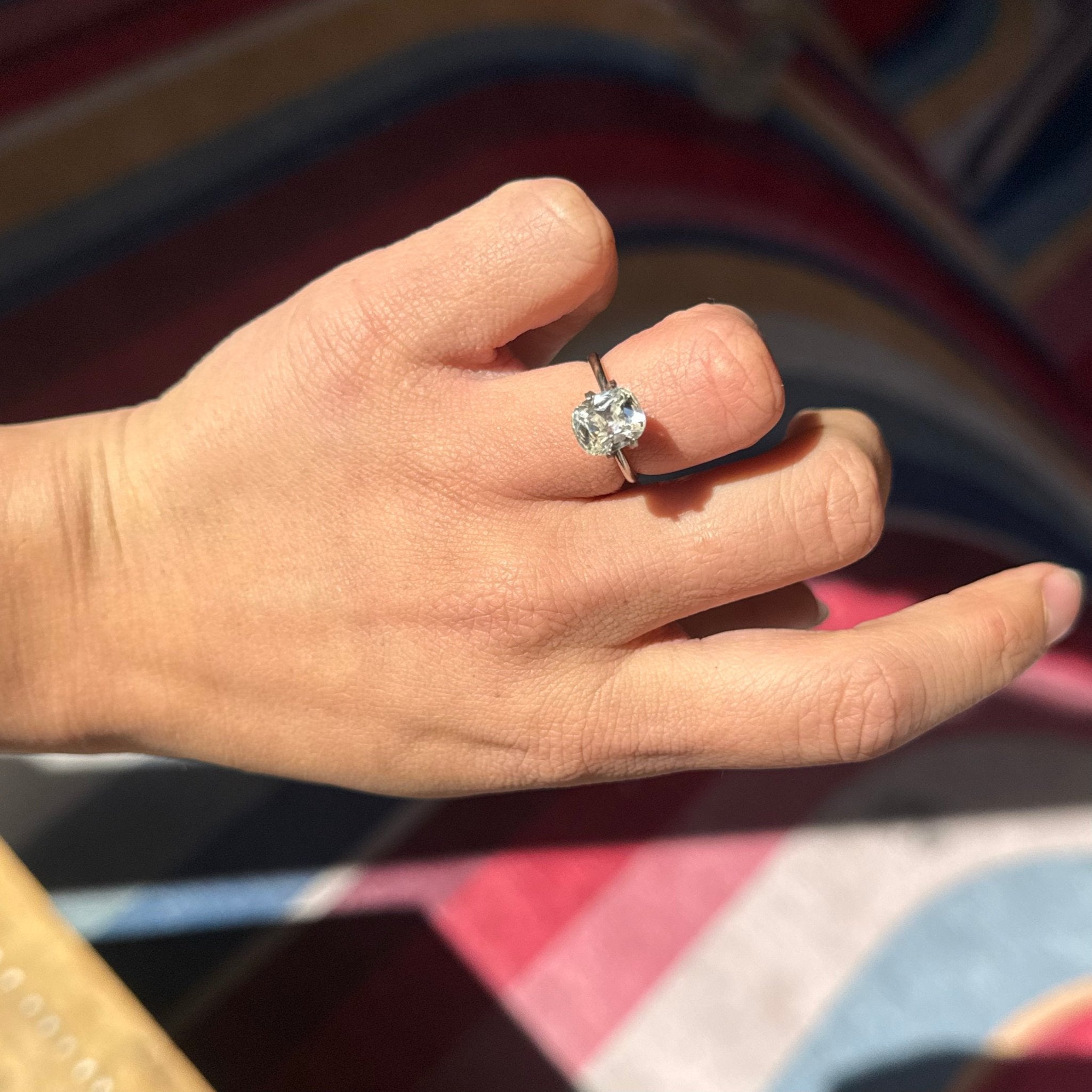 2.03ct Elongated Old Mine Cut Diamond, GIA L VVS2