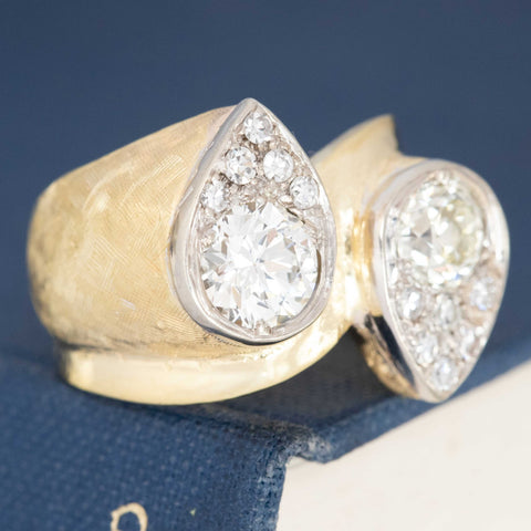 2.03ctw Vintage Old European Cut Diamond Cluster Ring