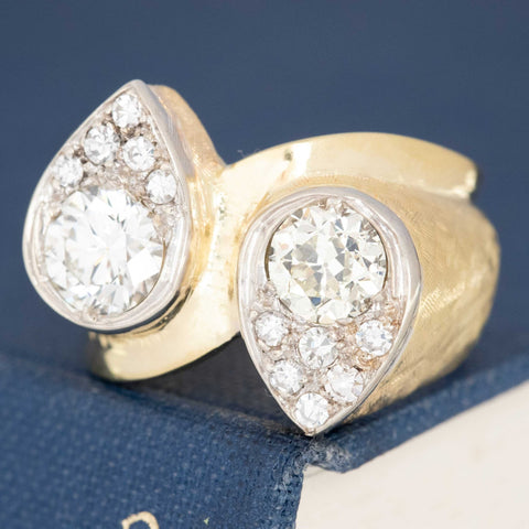 2.03ctw Vintage Old European Cut Diamond Cluster Ring