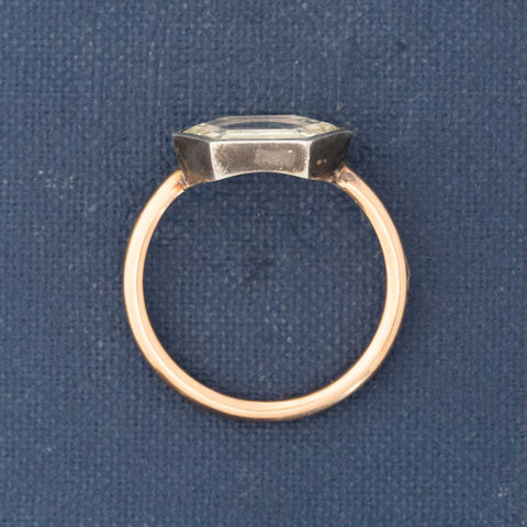 2.04ct Hexagonal Portrait Cut Diamond Bezel Solitaire