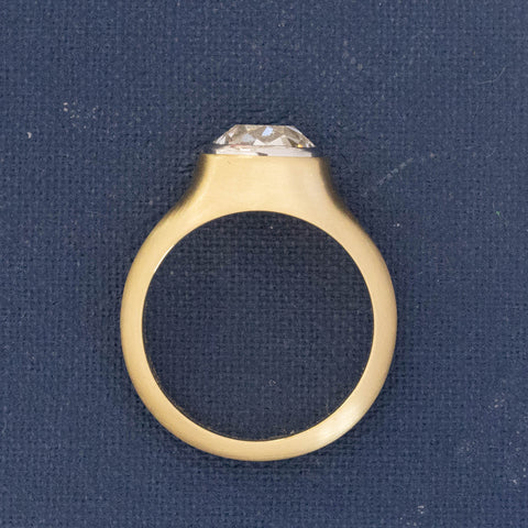 2.04ct Old Mine Cut Diamond Bezel Solitaire